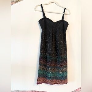 Yumi Kim adjustable strap mini multicolor speckled silk dress XS